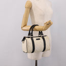 GUCCI GG Supreme Hand Bag PVC White Gold 193604 Auth 208793-22