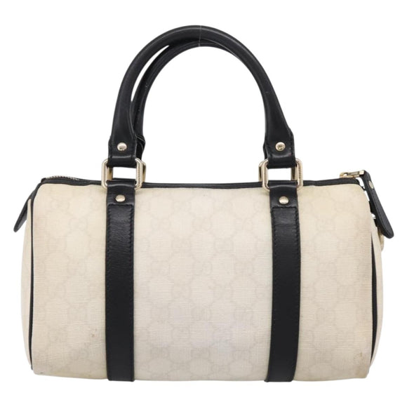 GUCCI GG Supreme Hand Bag PVC White Gold 193604 Auth 208793