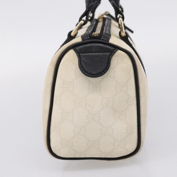 GUCCI GG Supreme Hand Bag PVC White Gold 193604 Auth 208793