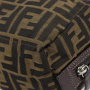 FENDI Zucca Canvas Clutch Bag Black Brown Auth 208796A-11