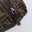 FENDI Zucca Canvas Clutch Bag Black Brown Auth 208796A-13