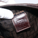 FENDI Zucca Canvas Clutch Bag Black Brown Auth 208796A-14