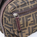 FENDI Zucca Canvas Clutch Bag Black Brown Auth 208796A-18