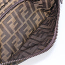 FENDI Zucca Canvas Clutch Bag Black Brown Auth 208796A-19