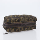 FENDI Zucca Canvas Clutch Bag Black Brown Auth 208796A-6