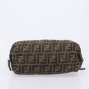 FENDI Zucca Canvas Clutch Bag Black Brown Auth 208796A-8