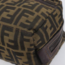 FENDI Zucca Canvas Clutch Bag Black Brown Auth 208796A-9