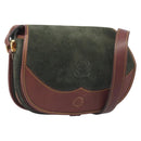LOEWE Shoulder Bag Suede Green Gold Auth 208798A-1