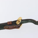 LOEWE Shoulder Bag Suede Green Gold Auth 208798A-9