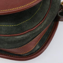 LOEWE Shoulder Bag Suede Green Gold Auth 208798A-15