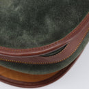 LOEWE Shoulder Bag Suede Green Gold Auth 208798A-18