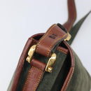 LOEWE Shoulder Bag Suede Green Gold Auth 208798A-19