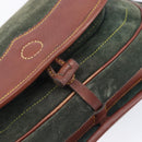 LOEWE Shoulder Bag Suede Green Gold Auth 208798A-23