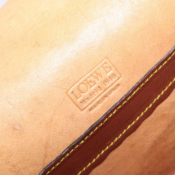 LOEWE Shoulder Bag Suede Green Gold Auth 208798A