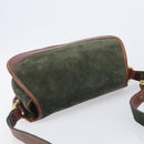 LOEWE Shoulder Bag Suede Green Gold Auth 208798A-6