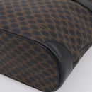 CELINE Macadam Canvas Tote Bag PVC Leather Black Gold Auth 208799V-14