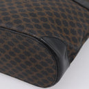 CELINE Macadam Canvas Tote Bag PVC Leather Black Gold Auth 208799V-16