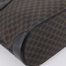 CELINE Macadam Canvas Tote Bag PVC Leather Black Gold Auth 208799V-9