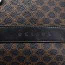 CELINE Macadam Canvas Tote Bag PVC Leather Black Gold Auth 208799V-17
