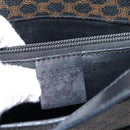 CELINE Macadam Canvas Tote Bag PVC Leather Black Gold Auth 208799V-18
