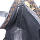 CELINE Macadam Canvas Tote Bag PVC Leather Black Gold Auth 208799V-20