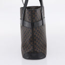 CELINE Macadam Canvas Tote Bag PVC Leather Black Gold Auth 208799V-3