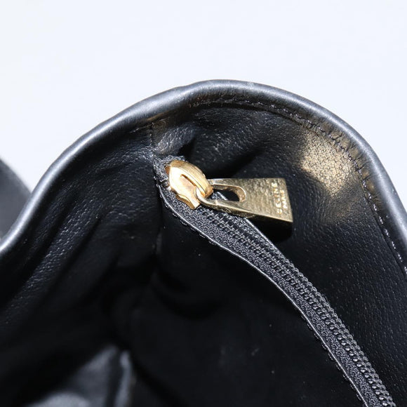 CELINE Macadam Canvas Tote Bag PVC Leather Black Gold Auth 208801V