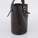 CELINE Macadam Canvas Tote Bag PVC Leather Black Gold Auth 208801V-4