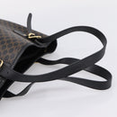 CELINE Macadam Canvas Tote Bag PVC Leather Black Gold Auth 208801V-7