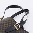 CELINE Macadam Canvas Tote Bag PVC Leather Black Gold Auth 208801V-8