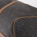 Christian Dior Honeycomb Canvas Boston Bag PVC Black Gold Auth 208806-10