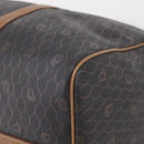 Christian Dior Honeycomb Canvas Boston Bag PVC Black Gold Auth 208806-12