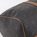 Christian Dior Honeycomb Canvas Boston Bag PVC Black Gold Auth 208806-13