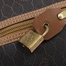 Christian Dior Honeycomb Canvas Boston Bag PVC Black Gold Auth 208806-14