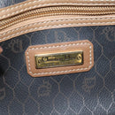 Christian Dior Honeycomb Canvas Boston Bag PVC Black Gold Auth 208806-20