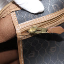 Christian Dior Honeycomb Canvas Boston Bag PVC Black Gold Auth 208806-21