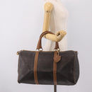 Christian Dior Honeycomb Canvas Boston Bag PVC Black Gold Auth 208806-23