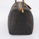 Christian Dior Honeycomb Canvas Boston Bag PVC Black Gold Auth 208806-4