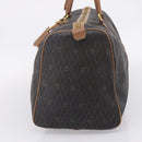 Christian Dior Honeycomb Canvas Boston Bag PVC Black Gold Auth 208806-5