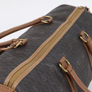 Christian Dior Honeycomb Canvas Boston Bag PVC Black Gold Auth 208806-6