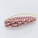 Christian Dior Trotter Canvas Saddle Pouch PVC Red Silver Auth 208809V-10