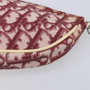 Christian Dior Trotter Canvas Saddle Pouch PVC Red Silver Auth 208809V-11