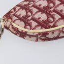 Christian Dior Trotter Canvas Saddle Pouch PVC Red Silver Auth 208809V-14