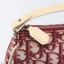 Christian Dior Trotter Canvas Saddle Pouch PVC Red Silver Auth 208809V-16