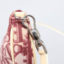 Christian Dior Trotter Canvas Saddle Pouch PVC Red Silver Auth 208809V-17