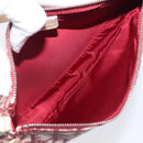 Christian Dior Trotter Canvas Saddle Pouch PVC Red Silver Auth 208809V-19