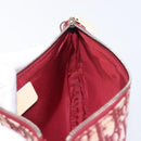 Christian Dior Trotter Canvas Saddle Pouch PVC Red Silver Auth 208809V-20