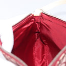 Christian Dior Trotter Canvas Saddle Pouch PVC Red Silver Auth 208809V-21