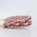 Christian Dior Trotter Canvas Saddle Pouch PVC Red Silver Auth 208809V-5