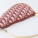 Christian Dior Trotter Canvas Saddle Pouch PVC Red Silver Auth 208809V-6
